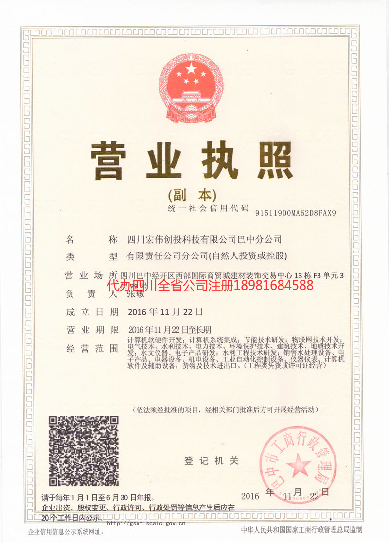 麻城麻城宏伟创投科技有限公司