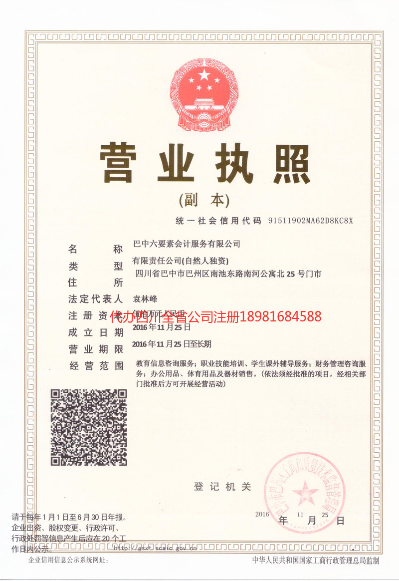 麻城麻城六要素会计服务有限公司